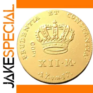 1757 Denmark 22K Gold Plated Replica Coin