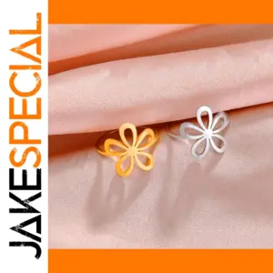 Flower Gold Color Stainless Steel Ring