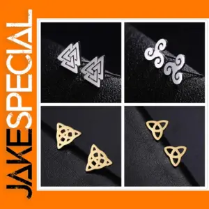 Valknut Triskelion Design Stainless Steel Studs