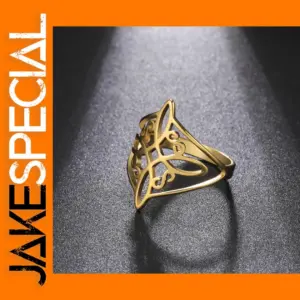 Witch Knot Ring in Stainless Steel Gold