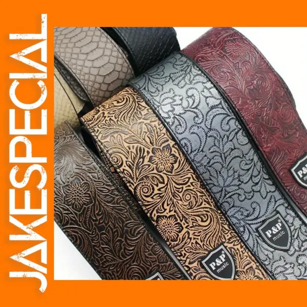 Adjustable Faux Leather Guitar Strap 6.5cm Wide