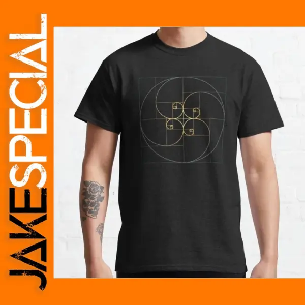 Fibonacci Spiral Graphic T-Shirt for Men