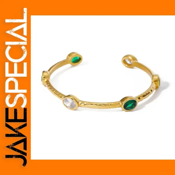 Stainless Steel Hammered Open Cuff Bracelet