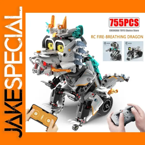 775pcs RC Fire-Breathing Dragon Building Kit