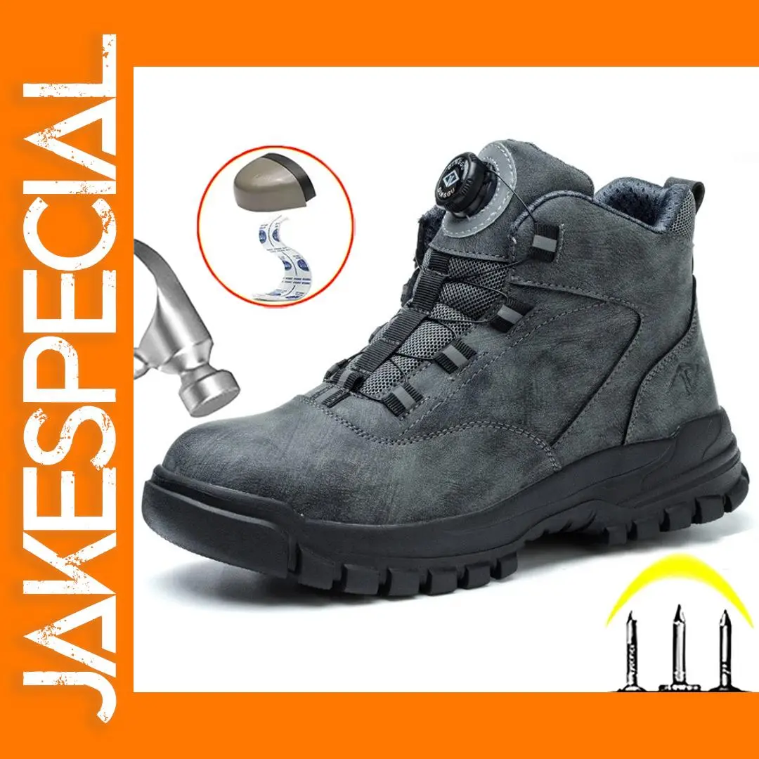 Men's Steel Toe Work Boots with Buttons 1 Men's Steel Toe Work Boots with Buttons