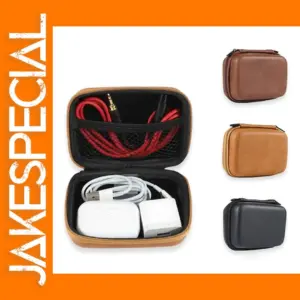 Leather Mini USB Cable Organizer Bag
