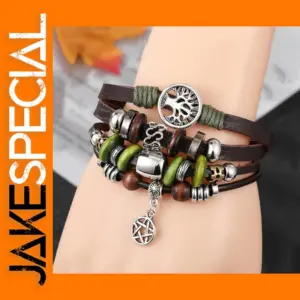 Handmade Tree of Life Leather Wrap Bracelet