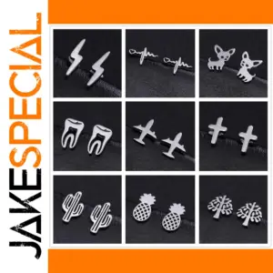Chihuahua Cactus Stainless Steel Stud Earrings