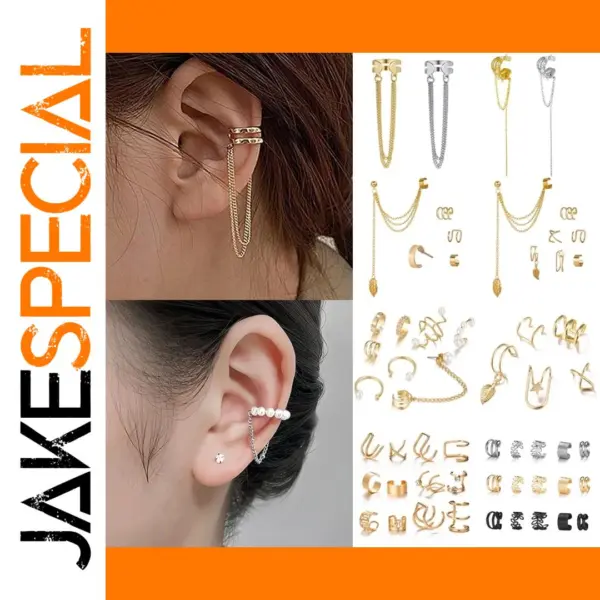 Long Tassel Ear Cuff Earrings Unisex Style
