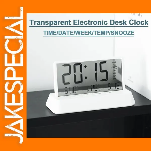 Transparent Digital Alarm Clock with LED Display
