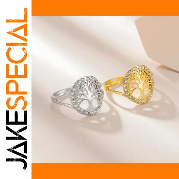 Tree of Life Adjustable Stainless Steel Ring