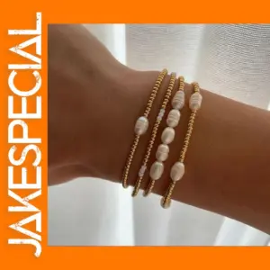 Gold Plated Natural Pearl Beaded Bracelet
