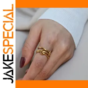 Gold Plated Stainless Steel Ring Set for Women