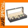 Leather Display Watch Box with Glass Top