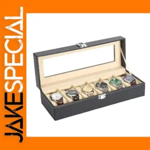 Leather Display Watch Box with Glass Top