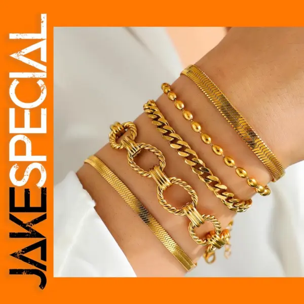 Stylish Stainless Steel Bracelet Set for Women