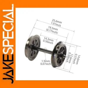 12pcs HO Scale 1:87 Metal Train Wheelsets
