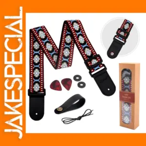 Colorful Adjustable Guitar Strap with Accessories