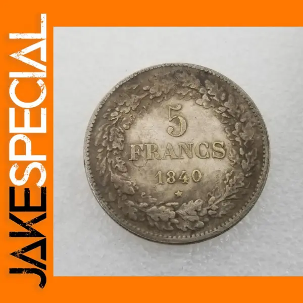 1840 Belgium Silver Coin Replica Decorative Piece