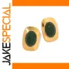 Vintage Green Opal Oval Stud Earrings