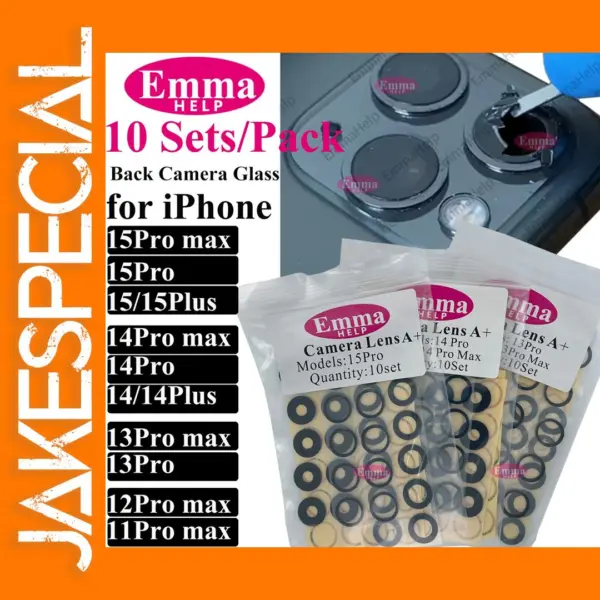 EmmaHelp 10-Pack Rear Camera Lens for iPhone Models