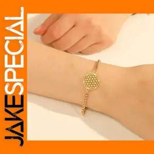 Flower of Life Stainless Steel Charm Bracelet
