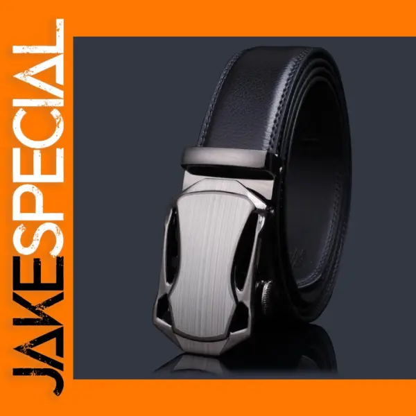 Luxury Mens' PU Leather Belt with Metal Buckle
