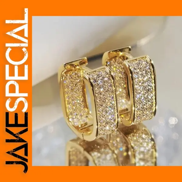 CZ Hoop Earrings in Silver or Gold