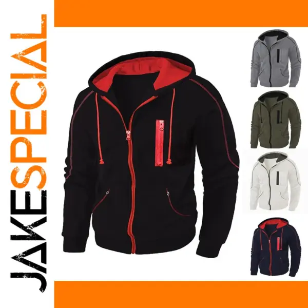 Men's Full Zip Hoodie Jacket Casual Sweatshirt