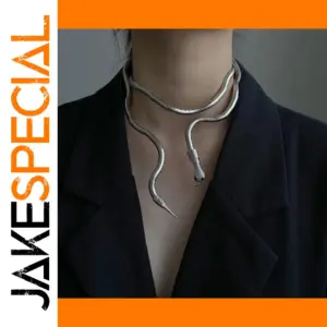 Punk Hip Hop Gold Snake Choker Necklace
