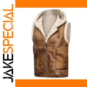 Men's Hooded Fur Vest for Winter