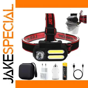 USB Rechargeable COB LED Headlamp 18650 Battery