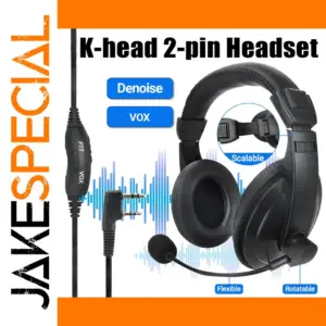 ABBREE VOX PTT Two-Way Radio Headset for Baofeng UV-5R