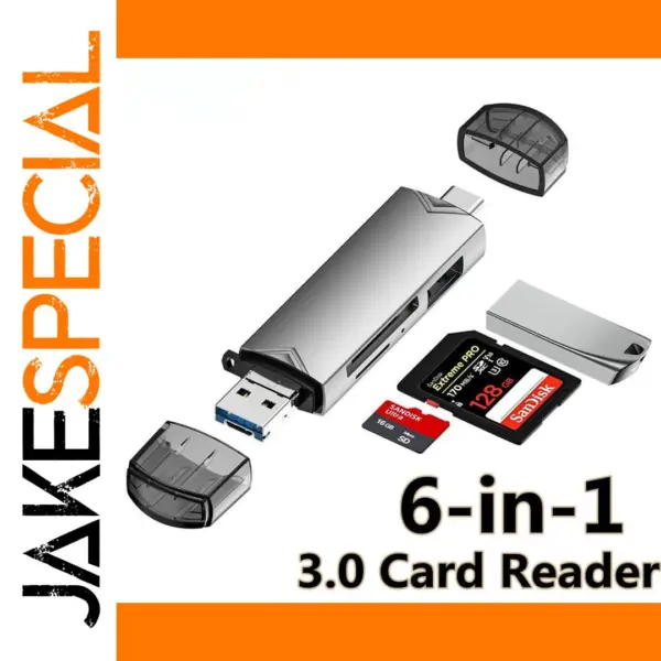 6-in-1 USB 3.0 Type-C Card Reader Adapter