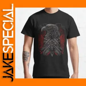 Viking Raven Crest Men’s Norse Myth T-Shirt Large