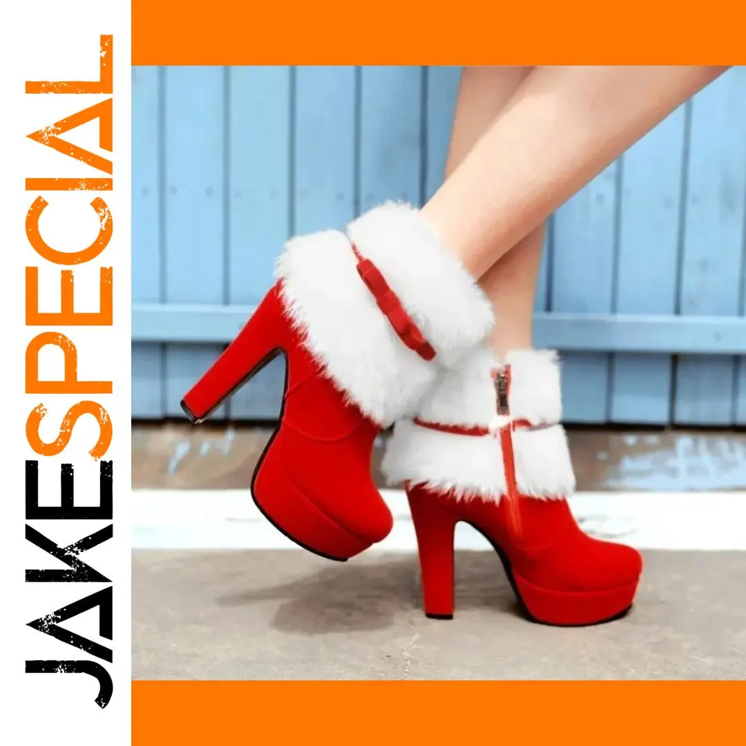 Winter Women's Waterproof Platform Boots with Bow 1 Winter Women's Waterproof Platform Boots with Bow