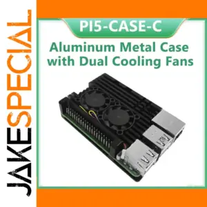 Raspberry Pi 5 Aluminum Case with Cooling Fans