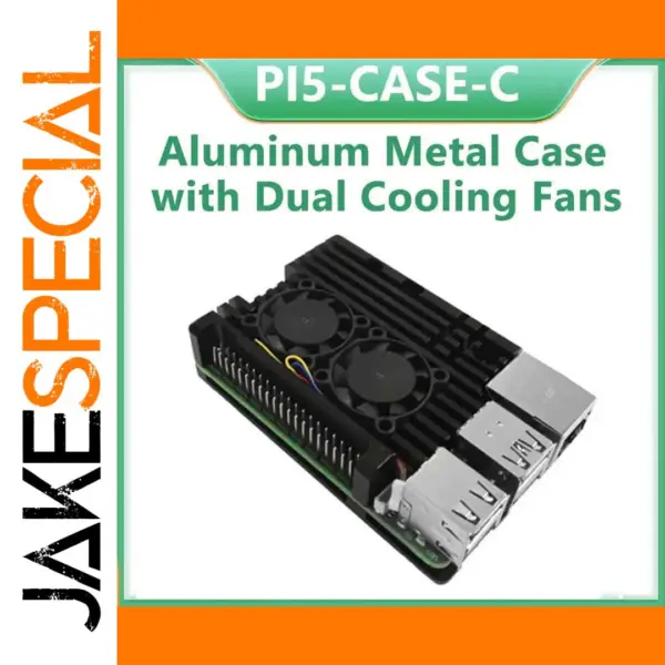 Raspberry Pi 5 Aluminum Case with Cooling Fans