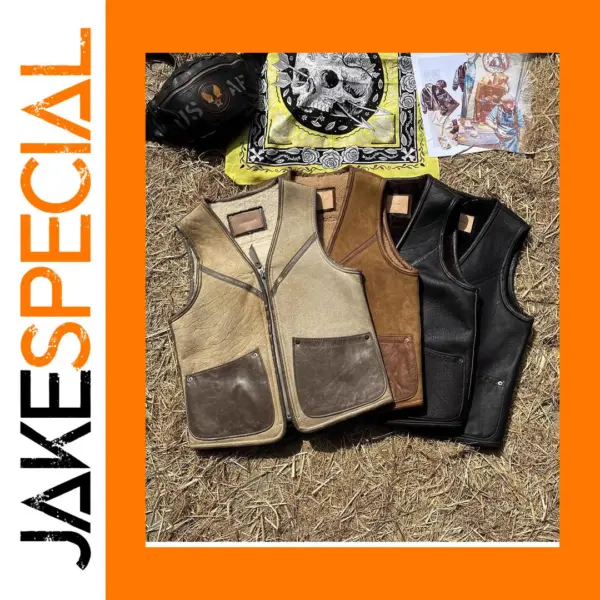 Men's Sheepskin Leather Fur Vest