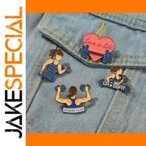 Fitness Enamel Pins for Women Gallery Display