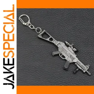 Metal Rifle Keychain Pendant with Ring