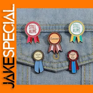 Award Medal Ribbon Brooch Enamel Pin Gift