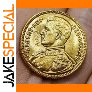 Belgian 1914 Replica Coin Albert I 20 Francs