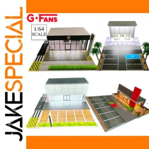 1/64 Scale Car Garage Diorama Model with Lights