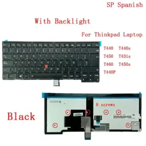 Spanish Backlight Keyboard for Lenovo T440 T450 15 094d84fc no logo