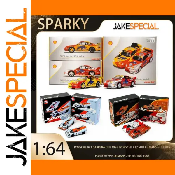 Sparky X Tiny 1:64 Porsche Racing Car Set