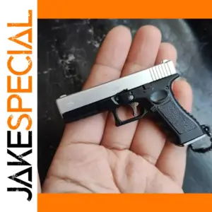 Miniature G17 Silver Pistol Keychain Model