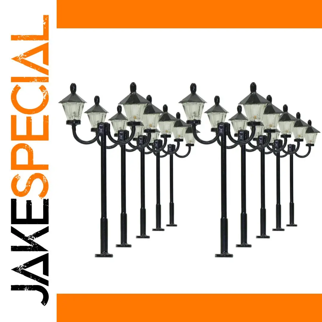 HO Scale 10pcs Vintage Street Lamps Set LYM26 1 HO Scale 10pcs Vintage Street Lamps Set LYM26