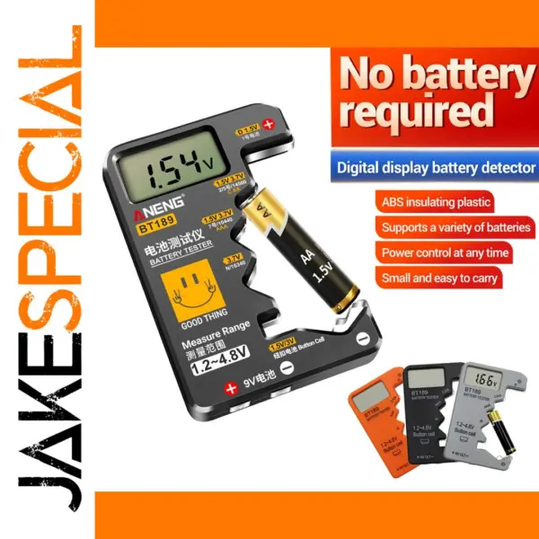 BT189 9V & Button Battery Tester with LCD Display