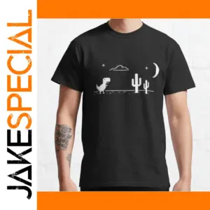 Funny Offline Dino T-Rex Night Mode T-Shirt for Men
